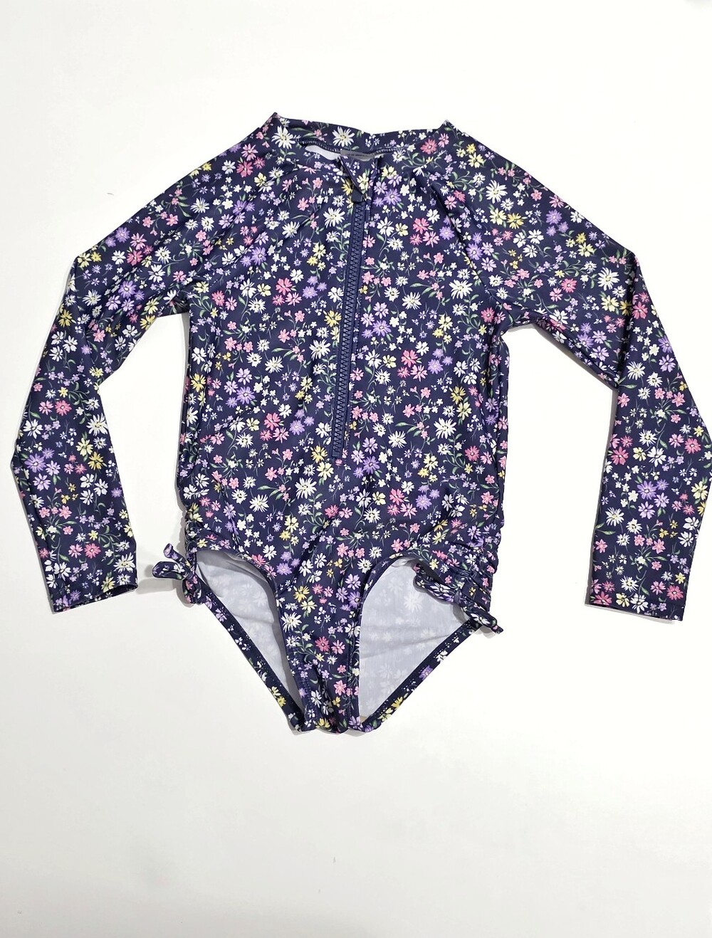 Old Navy Kids Girls  Long Sleeve Floral One-Piece Swimsuit – Navy US4T